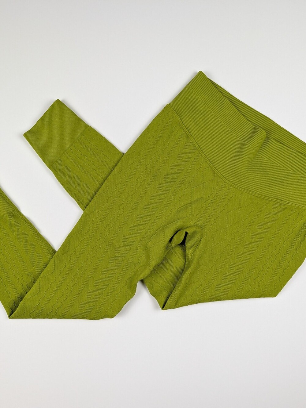 JoyLab Seamless Leggings Large Chartreuse Green Knit Texture Gymcore Athleisure